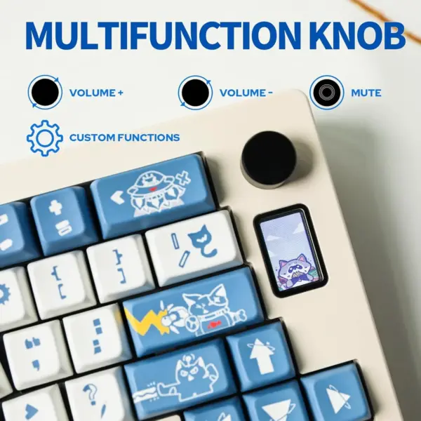 ABM066 Ergonomic Alice Keyboard – TFT-LCD, Knob, VIA Programmable, Hot-Swappable Tri-Mode