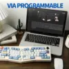 ABM066 Ergonomic Alice Keyboard – TFT-LCD, Knob, VIA Programmable, Hot-Swappable Tri-Mode