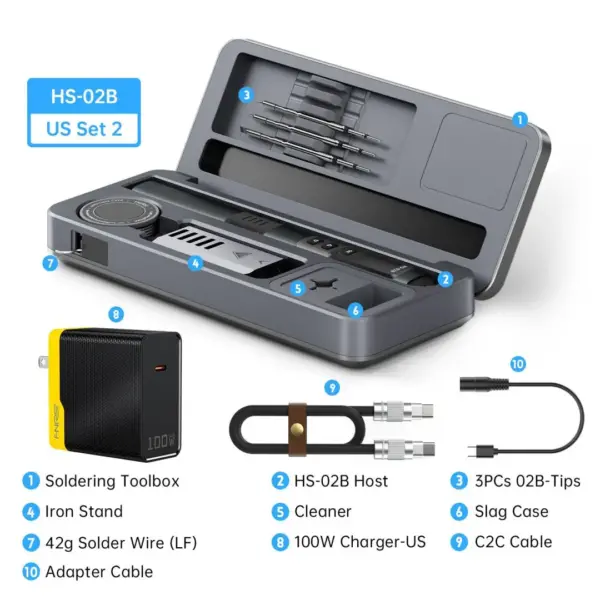 HS-02 Smart Soldering Iron, Portable Workbench