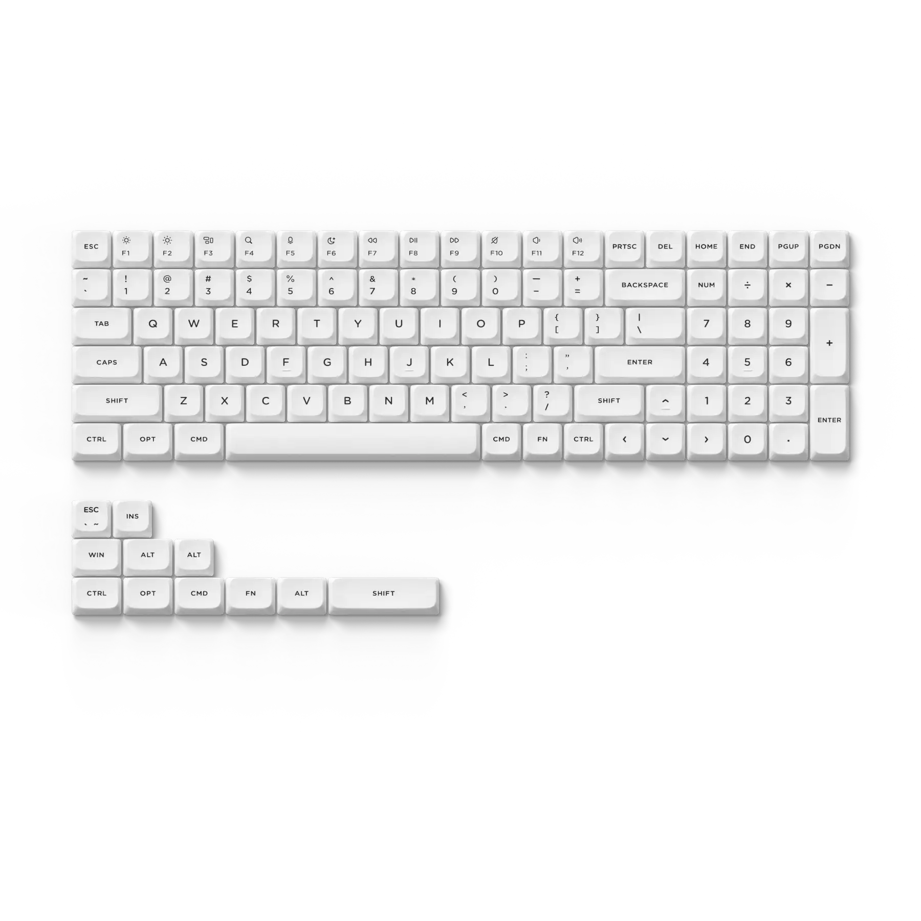 nSA Low Profile PBT Double-shot Keycaps