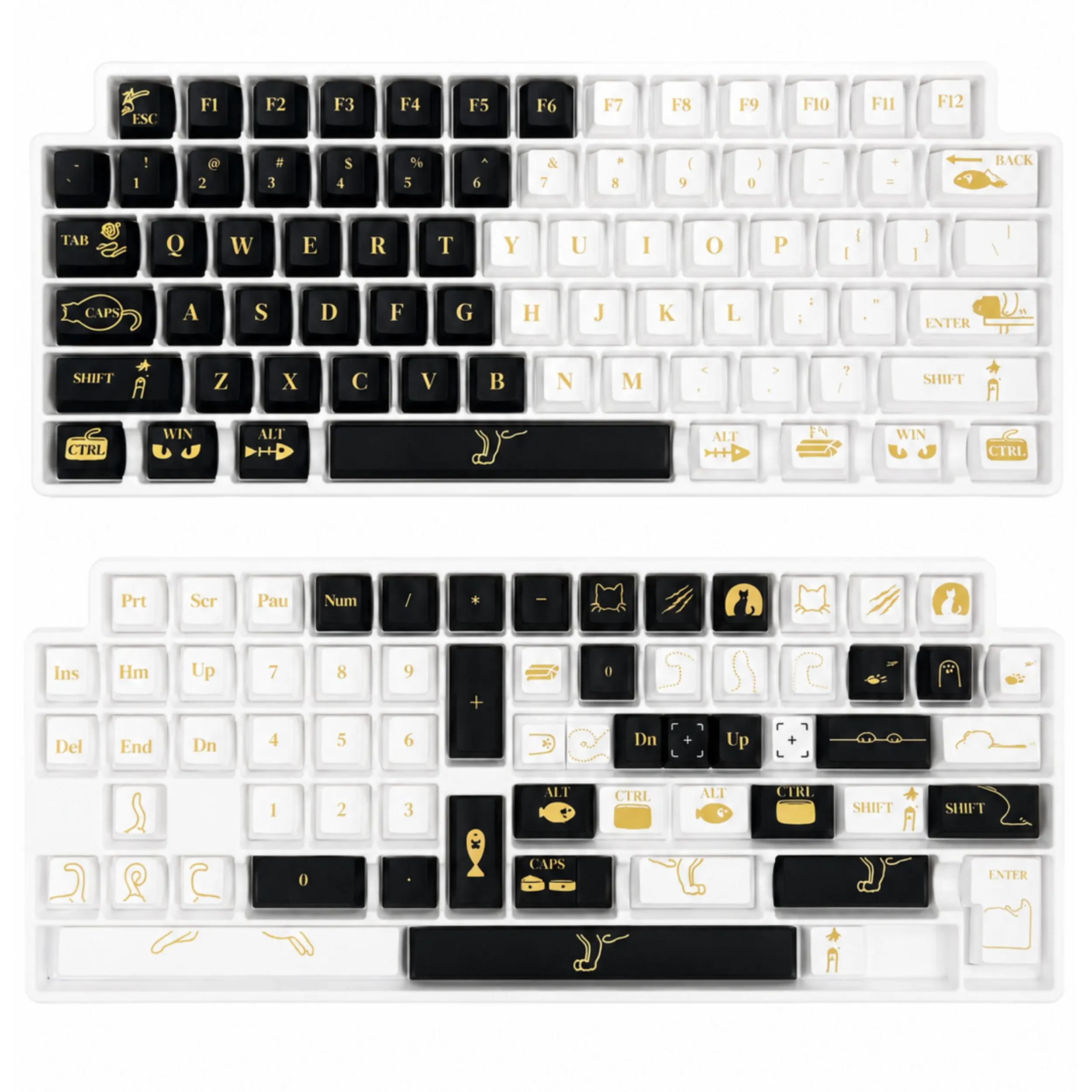 Nocturnal Meow Cherry Profile PBT Keycap Set